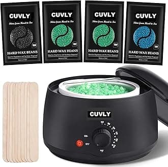 Waxing Kit Combo Wax Machine Wax Heater Warmer Hot Wax Heater with Hair Removal Wax Beans(100 g) Waxing Combo Heater | Hair Removal Waxing Kit Women (OffWhite colour)