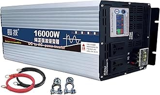 Upgraded high Power 6000W 8000W 10000W 12000W 16000W Pure Sine Wave Power Inverter 12V 24V 48V DC to 110V 220V AC Converter with LED Display for Car/RV Home Solar System(16000W,24vto110V)