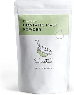 Scratch Diastatic Malt Powder for Baking - (2LB) Dried Barley Malt for Baking Bread - Bread Improver - Premium Baking Ingredients for Breads, Pizzas, Pretzels, Desserts, Shakes and More