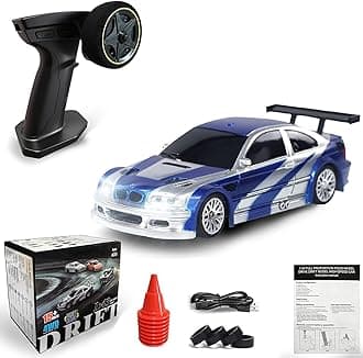 1/43 Mini RC Drift Car with Gyroscope, 2.4GHz 4WD Full Proportional High Speed Micro Hobby RC Cars with Lights Racing Tires, Fast Small Remote Control Car, Toy Model Gift for Adults Kids Boys Girls