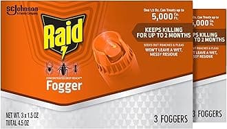 Raid Concentrated Deep Reach Fogger Kills Ants Roaches and Spiders 1.5 Ounce Cans 3 Count (Pack of 2)