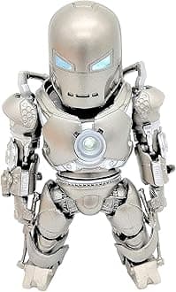 Silver Iron Man Action Figure Mark I with LED Arc Reactor - Ironman in its First Original Form! (Batteries Included)