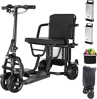 40 Miles Mobility Scooters for Adults, Two Front Wheels Folding Scooters, 2 * 8ah Anti-Theft Battery- Ultra Lightweight Folding Mobility Scooter for Seniors 300lbs