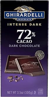 GHIRARDELLI Intense Dark Chocolate Bar, 72% Cacao, 3.5 Oz Bar