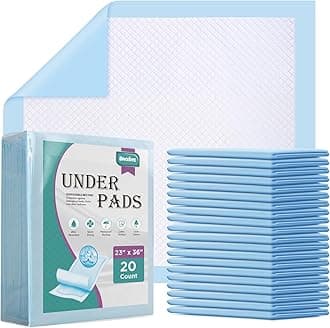 Disposable Bed Pads for Incontinence 23" x 36" - 20 Count, Leak-Proof Chucks Pads for Adults, Kids and Pets, Absorbent Disposable Underpads, Incontinence Bed Pads Disposable for Beds