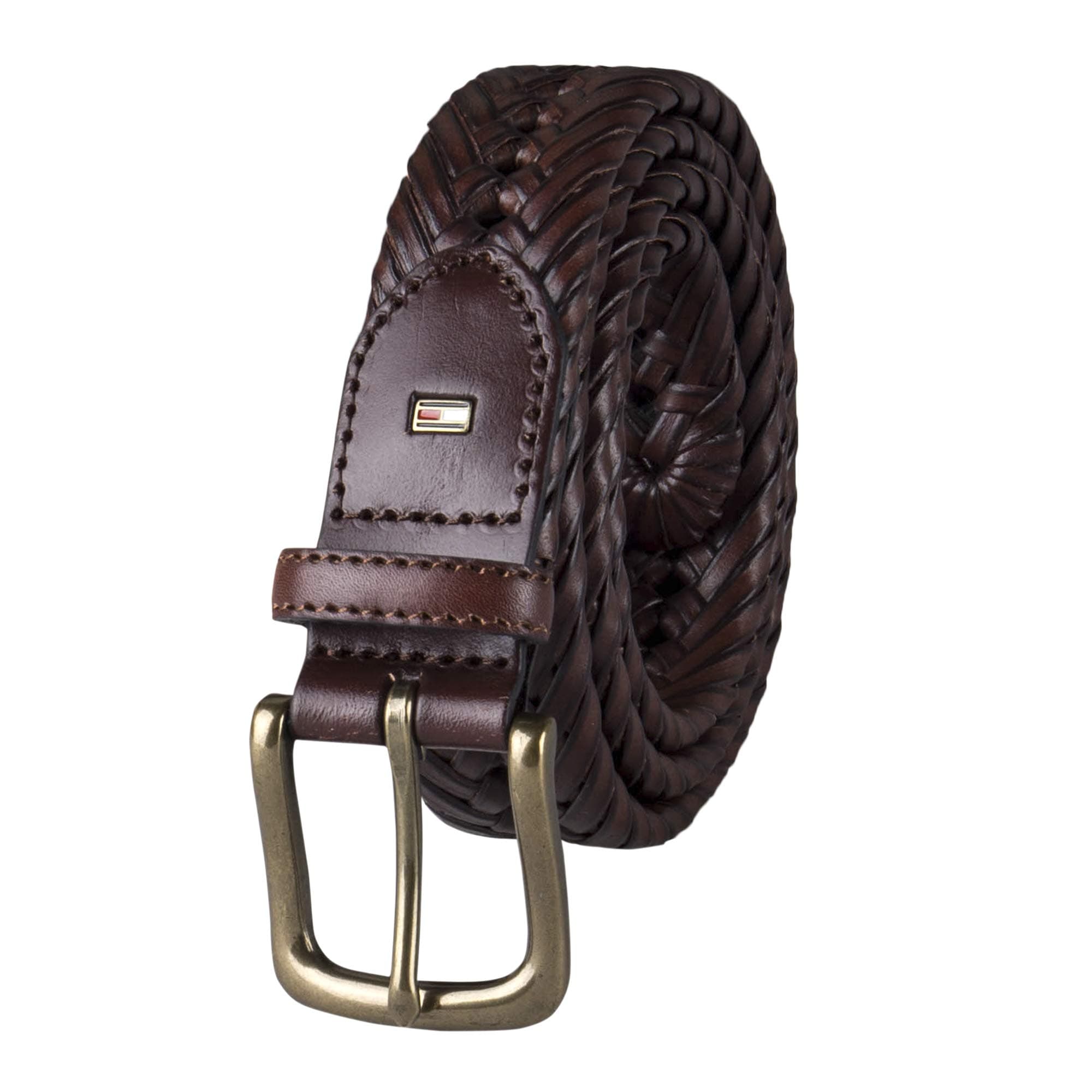 Tommy Hilfiger Men's Fully Adjustable Leather Braided Belt, Classic Strap for Jeans, Khakis & Dress Pants