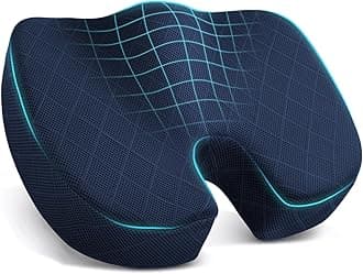 Seat Cushion - Memory Foam Cushion for Office Chair, Car Seat, Airplane, Bleacher - Sciatica & Coccyx Pain Relief Desk Chair Cushion for Long Sitting Office Workers, Car Drivers(Blue)