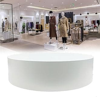 Round Display Pedestal Stand, Bridal Shop Platform Base, for Mannequin/Shoe/Bags/Network Personnel Live Show,White,30x50cm/11.8 * 19.6IN