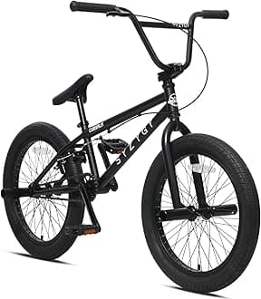 20 Inch BMX Bike Freestyle Bicycles for 6 7 8 9 10 11 12 13 14 Years Old Boys and Beginner Riders, Matt Black with Black Tires