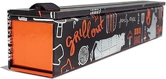ChicWrap BBQ Grill Refillable Foil Dispenser - One 12"x 30' Roll of Professional Grade Aluminum Foil - Reusable Dispenser w/Slide Cutter - Kosher Certified - Reduces Waste & Saves Money