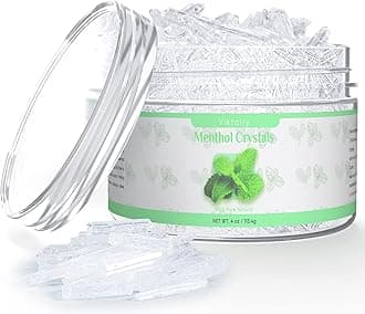 Menthol Crystals 4 oz, 100% Pure Organic Mint Crystals | Great for Making Shower Steamers, Creams and Soaps
