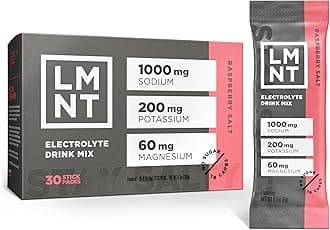 LMNT ELEMENTAL LABS LMNT Keto Electrolyte Powder Packets | Paleo Hydration Powder | No Sugar, No Artificial Ingredients | Raspberry Salt | 30 Stick Packs (180.6g) 2g CARBS