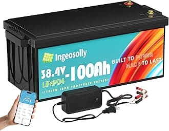 36V 100AH Golf Cart Lifepo4 Battery with 200A Bluetooth BMS, Deep Cycle Lithium Iron Phosphate Battery for Trolling Motors, Yachts, Marine, Boats, RV, Home