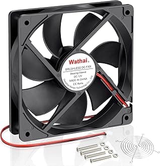 120mm 12V 0.45A 2Pin DC Brushless Cooling Fan - 120mm Case Fan - 105CFM Airflow - 3000RPM - 35dBA Noise - 40,000 Hour Lifespan - Easy Install - 120x120x25mm - Desktop, Laptop Compatible