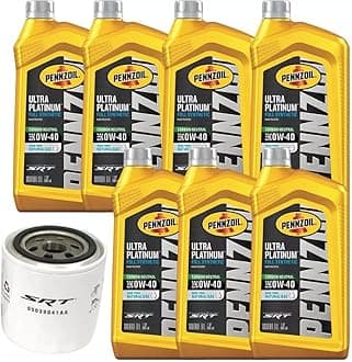 P-ennzoil Ultra Platinum Full Synthetic 0W-40 Motor Oil, 1 Quart, Case of 7, 7L + Filter 5038041AA