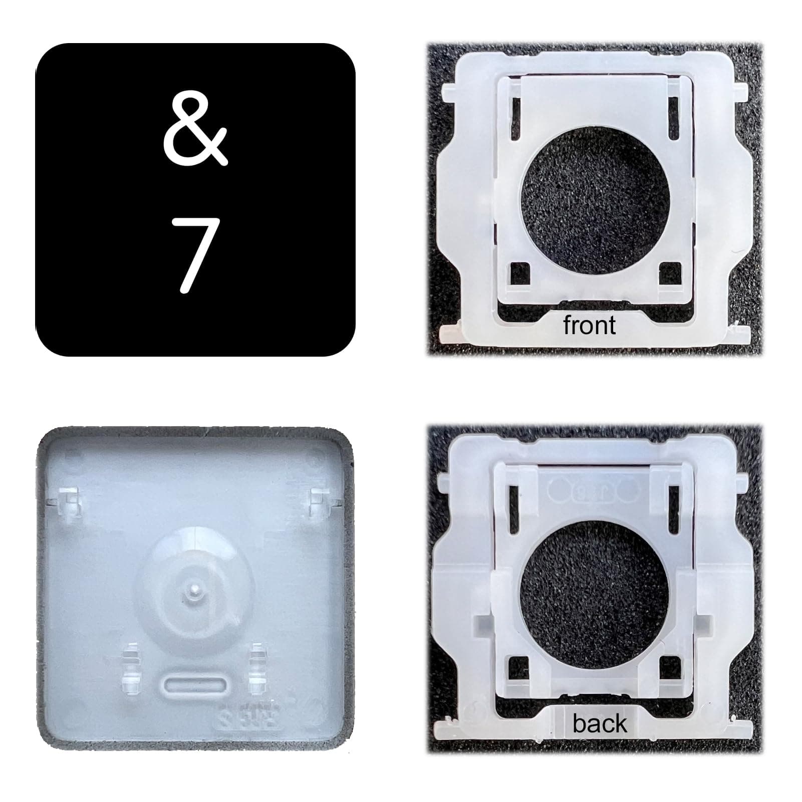 Replacement Individual Key Cap with Hinge for (M1 M2) MacBook Pro A2141 A2251 A2289 A2338 A2442 A2485 MacBook Air A2179 A2337 A2681 (7 Key)