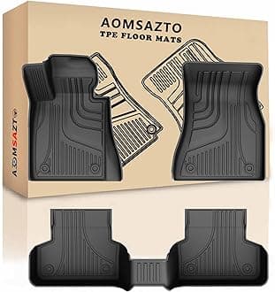 AOMSAZTO Floor Mats for BMW 5 Series 2017-2023 (G30), Custom Fit TPE All Weather Floor Liners for BMW 520i 530e 530i 535i 540i 540d 550i, 1st & 2nd Row Full Set Car Mats, Black