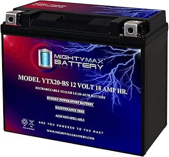 Mighty Max Battery YTX20-BS -12 Volt 18 AH, 270 CCA, Rechargeable Maintenance Free SLA AGM Motorcycle Battery