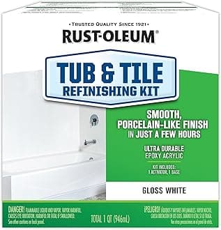Rust-Oleum 384165 Tub And Tile Refinishing 2-Part Kit, Gloss White