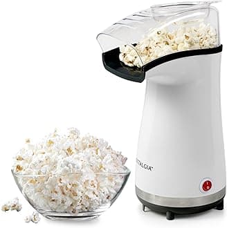 Nostalgia Air Popper Popcorn Maker – 16 Cups Oil-Free Pop Corn – Includes 4-oz Measuring Cup – Perfect for Family Movie Nights – White