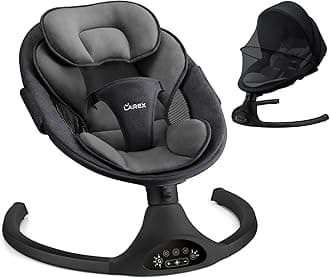 Baby Swing Infant Swing Electric Toddler Baby Rocker Portable for Newborn Boy Girl, 5 Sway Speeds with Remote Control, 10 Preset Melodies and Bluetooth, 0-6 Months Max 20 Lbs