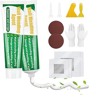 Indoor Safe & Odorless Wall Hole Repair Mixture – Quick-Dry with Scraper, Fast Fills Cracks for Smooth Paint-Ready Walls (Wall Repair Paste 2 Pack ＆ Wall Repair Patches)