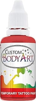 Custom Body Art Red Airbrush Body Paint 1oz - Alcohol-Based, Waterproof, Body Paint for Adults, Cosplay, Temporary Tattoos
