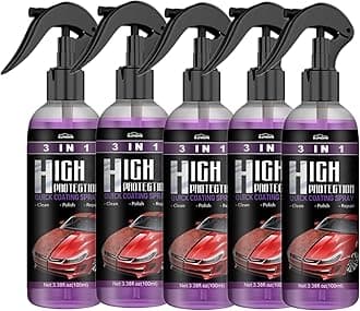 Abonda 3 In 1 Quick Coating Spray, High Protection Car Shield Coating, 2PCS Car Paint Repair Car Exterior Restorer Ceramic Spray Coating Quick Car Coating Spray Car Polish (5pcs)