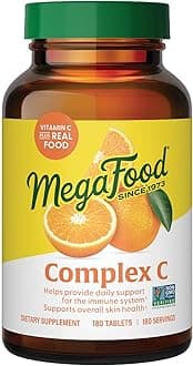 Complex C - Immune Support - A Daily Dose of Vitamin C Delivered With Real Food - Vegan - Non-GMO - Gluten Free, Made Without 9 Food Allergens - 180 Tabs