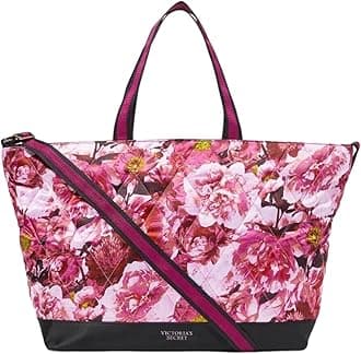 Floral Tote Rose Flowers Quilted Weekender Bag