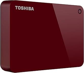 Toshiba Canvio Advance 3TB Portable External Hard Drive USB 3.0, Red (HDTC930XR3CA)