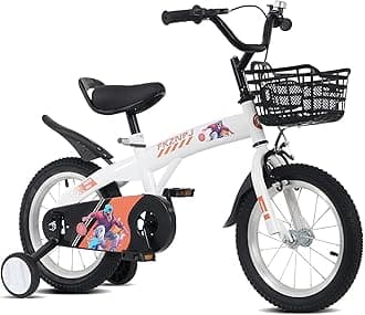 16 18 inch Sporty Kids Bike with Training Wheels and Stand Adjustable Saddle Suitable for Boys and Girls Aged 4-8 Years Tall Height 41-53 inches Available in a Variety of Colors