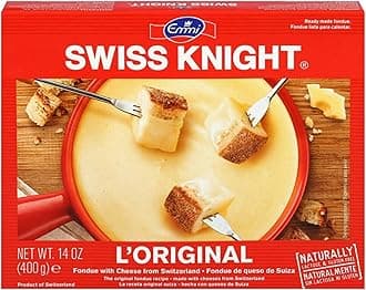 Swiss Knight Cheese Fondue L’Originale, 14 oz | Authentic Swiss Cheese Fondue | Non-GMO | Naturally Lactose & Gluten Free | Product of Switzerland