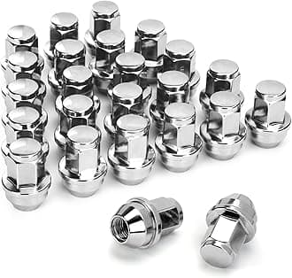 dynofit 24pcs 14x1.5 OEM/Stock Lug Nuts for 2015-2019 Expedition/F-150, M14-1.5 One-Piece Design Factory Chrome Wheel Lugnuts for Lincoln 2015-2023 Navigator, 21mm Hex Anti-Rusting Updated
