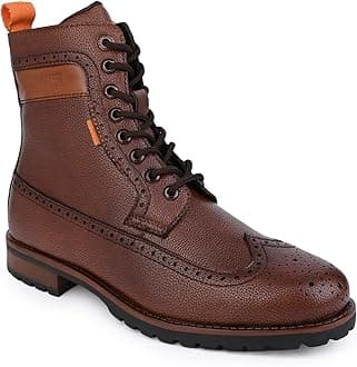 ALBERTO TORRESIMen's Synthetic Lace-Up Ankle Boots with Zip Closure - Stylish and Durable Boots for Men, Trendy Lace-Up Design, Zipper Closure, Perfect for Casual or Formal Occasions