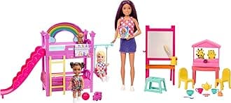 Barbie Skipper Babysitters Inc. Ultimate Daycare Playset with 3 Dolls, Furniture & 15+ Accessories, Includes Bunk Beds & Color-Change Easel, HND18