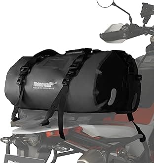 Rhinowalk Waterproof Dry Bag 45L Duffle Bag Motorcycle Travel Luggage with Large Storage Space Motorbike Rear Rack Trunk Bag for Boating, Bicycle-Black