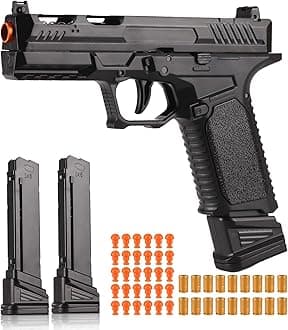 Toy Gun, Soft Bullet Pistol Toy, Toy Foam Blaster with 40 Soft Bullets, Shell Ejecting Toy Gun, Shooting Game Educational Toys for Boys & Girls Age 8+ (Black)