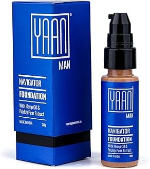 YAAN MAN Foundation for Men Face Makeup | With the Goodness of Hemp Oil & Prickly Pear Extract | For Fair Skin Tone | For Even, Natural, and Uniform Look | For All Skin Type (Medium) 1 Oz