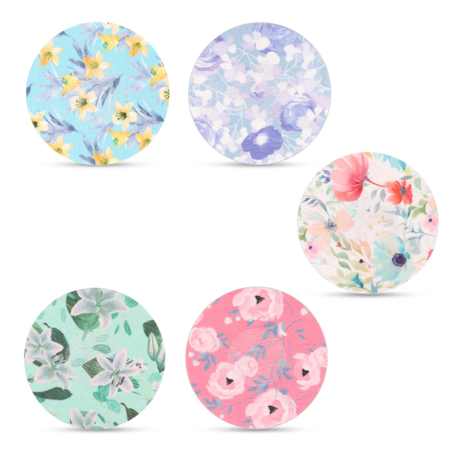 Libre 2/3 Sensor Cover 25pcs Waterproof Adhesive Patch CGM Tape Floral Monitor Patch Sweat Proof Sensor Sticker Overpatch Compatible with Libre (5 Styles)