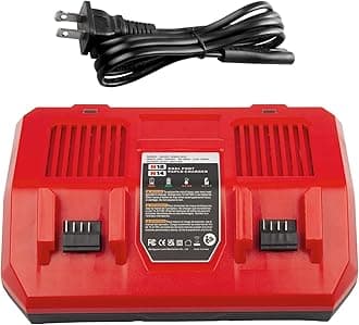 Dual Battery Charger Replace for MK-18 Milwaukee 6A Rapid Lithium Charger to Charge 14.4V-18V XC Lithium-ion Battery 48-59-1890 48-59-1812 48-11-1850 48-11-1820 48-11-1835 48-59-1802