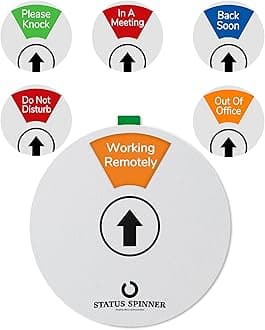 Door Sign 6 Options-Do Not Disturb,Out Of Office,In A Meeting,Please Knock,Back Soon,Working Remotely,Privacy Office Sign for Door 6 Inch
