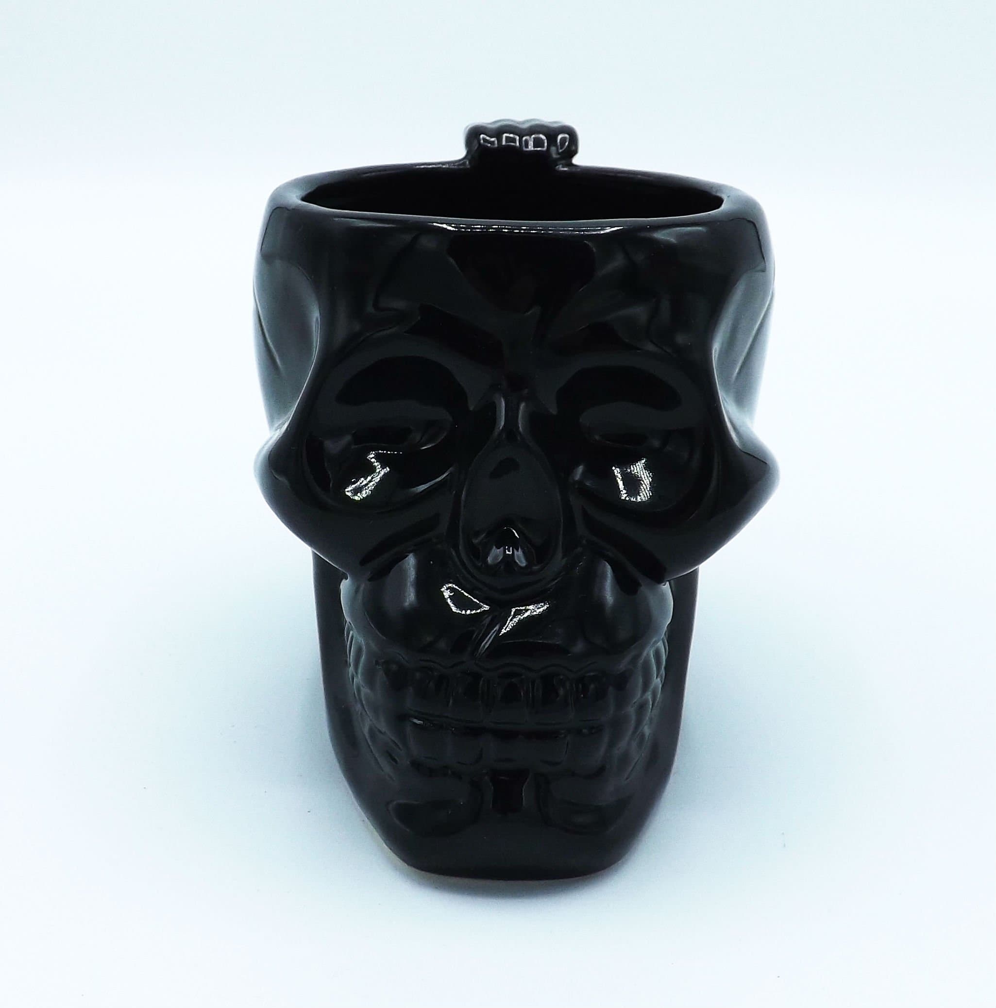Skull Black Ceramic Goth Evil Coffee Mug