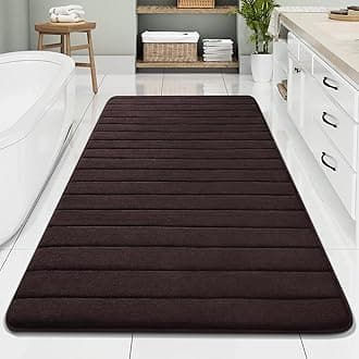 Buganda Memory Foam Bath Mat, 70" x 34", Ultra Soft and Non-Slip Bathroom Rugs, Water Absorbent and Machine Washable Bath Rug Runner for Bathroom, Shower, and Tub, Brown
