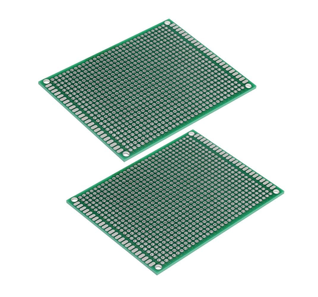 LampVPath (Pack of 2) PCB Prototype Board, Double Sided PCB Proto Board for DIY Solder Breadboard, 7cm X 9cm(2.756" X 3.543") Universal Printed Circuit Board