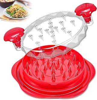 Chicken Shredder Tool Twist for Kitchen, Manual Chicken Breast Grinder Machine for Ground Food, Meat & Vegetables, Elegant RedClimatePartner certified
