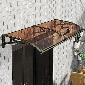 Exterior front door awnings with Aluminum Bracket,awning for door entrance,Overhang awning for windows,polycarbonate awning & canopies,door awnings exterior rain snow,with rain gutters,UV Protection (