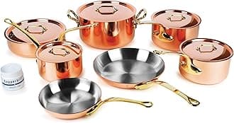 MauvielM'200B 12-pc Copper Cookware Set, 2.0mm with Bronze Handles