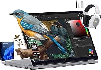 2025 New Envy x360 2-in-1 Laptop, OmniBook X Flip 16" Touchscreen 2K IPS Display, AMD Ryzen AI 5 340, 16GB LPDDR5X RAM, 1TB Gen 4 SSD, Copilot AI, WiFi 6E, w/Mytrix Accessory, Win 11 Pro