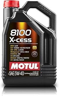 Motul 102870 | Motul 8100 X-cess 100% Synthetic Engine Oil for Petrol & Diesel Vehicles | Fully Synthetic Car Engine Oil | SAE J 300, 5W-40 | 5 Litres
